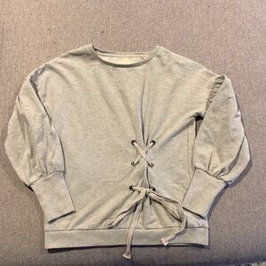 Olivia Warren Grey Sweatshirt - Crewneck - Tie on Side - Sample Size